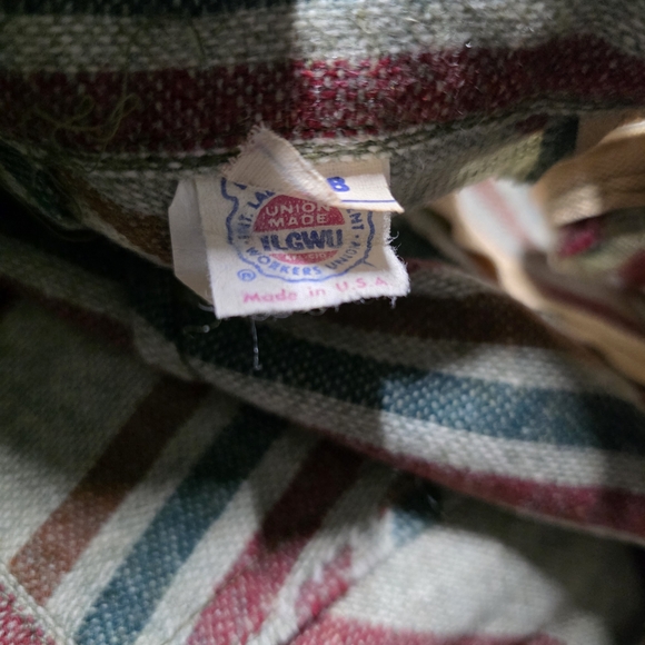 Vtg ILGWU Wool A-Line Midi Skirt Striped Earth Tones XS 23" Waist Made in USA - Picture 3 of 4